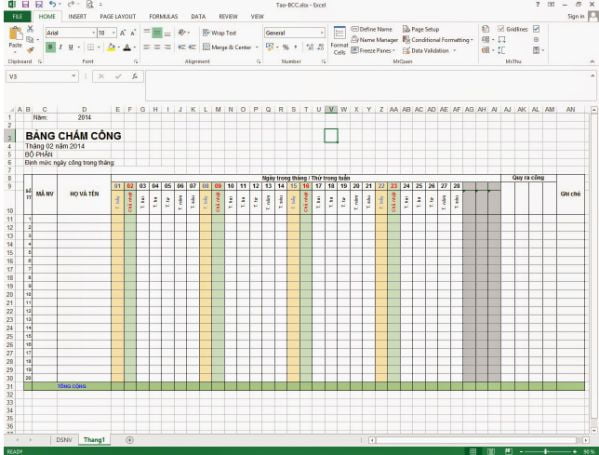Hướng dẫn cách làm bảng chấm công bằng Excel mới nhất 19